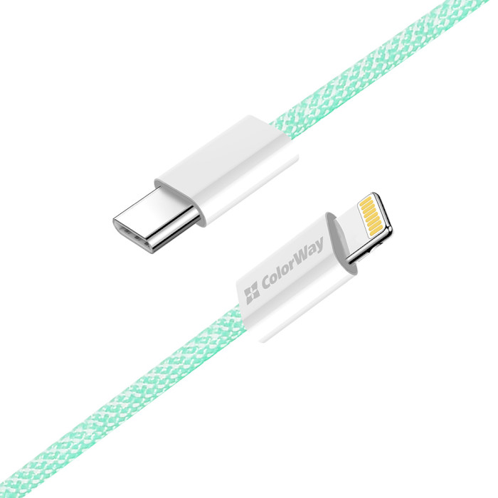 Кабель COLORWAY USB-C to Lightning 3A 1м Green (CW-CBPDCL061-G)