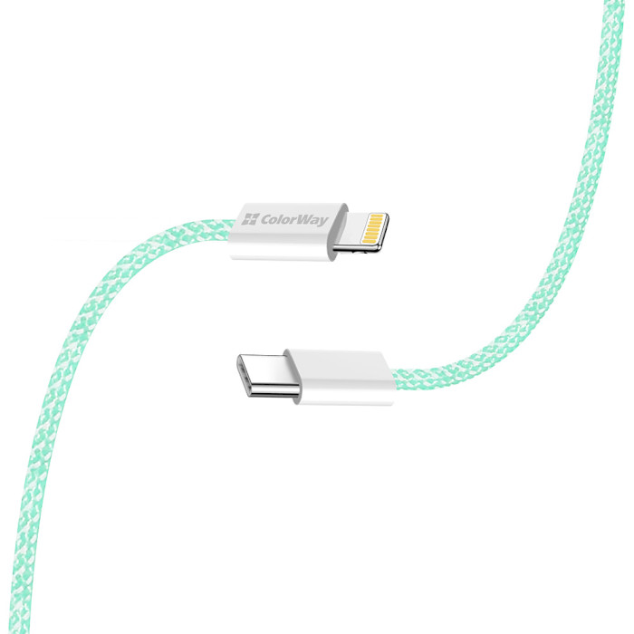 Кабель COLORWAY USB-C to Lightning 3A 1м Green (CW-CBPDCL061-G)