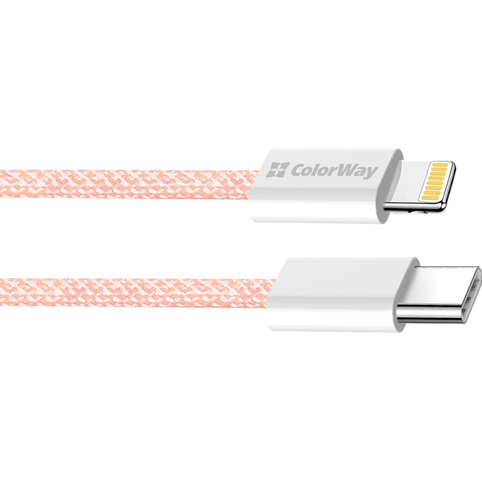 Кабель COLORWAY USB-C to Lightning 3A 1м Pink (CW-CBPDCL061-P)