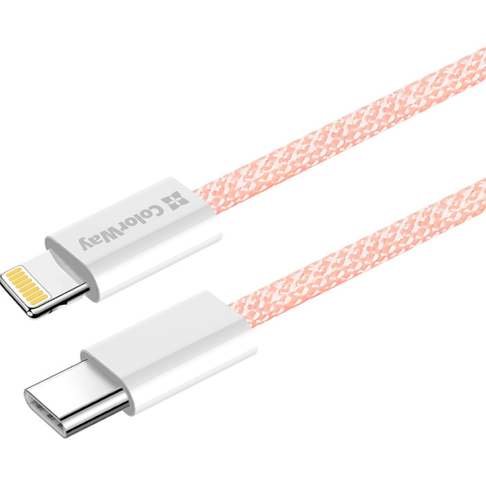 Кабель COLORWAY USB-C to Lightning 3A 1м Pink (CW-CBPDCL061-P)