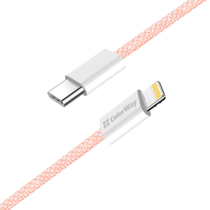 Кабель COLORWAY USB-C to Lightning 3A 1м Pink (CW-CBPDCL061-P)