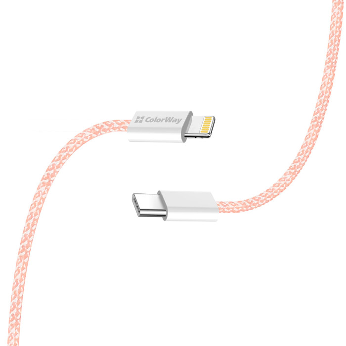 Кабель COLORWAY USB-C to Lightning 3A 1м Pink (CW-CBPDCL061-P)