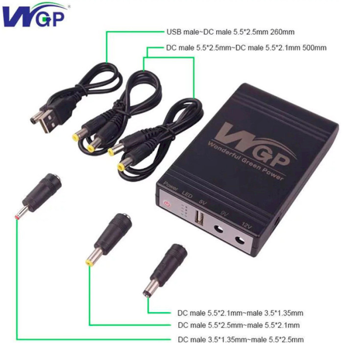 ИБП для роутера WGP Mini DC UPS 5/9/12V 2A, 8800mAh