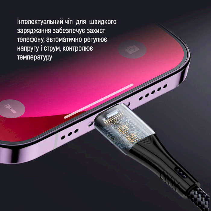 Кабель COLORWAY 3-in-1 Type-C to Apple Lightning/Micro-USB/Type-C 3A 1.2м Black (CW-CBPDU3060-BK)