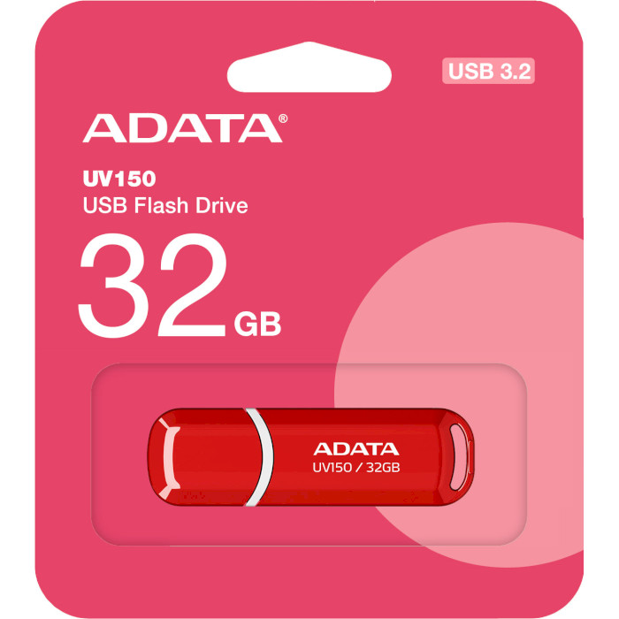 Флэшка ADATA UV150 32GB USB3.2 Red (AUV150-32G-RRD)
