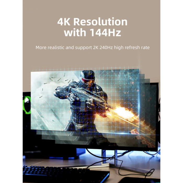 Кабель CABLETIME 8K 60Hz DisplayPort - HDMI v2.1 3м Black (CA914081)