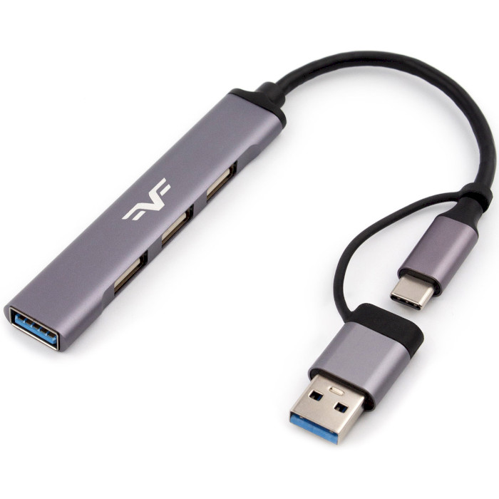 USB-хаб FRIME 4-in-1 USB-C/A to 1xUSB3.0, 3xUSB2.0 (FH-20152)