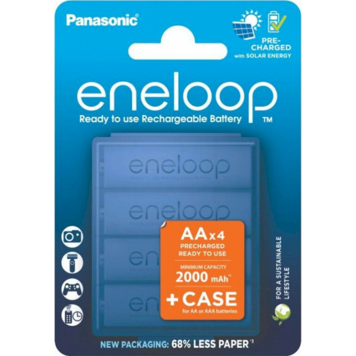 Акумулятор PANASONIC Eneloop + Case AA 2000mAh 4шт/уп (BK-3MCDEC4CP)