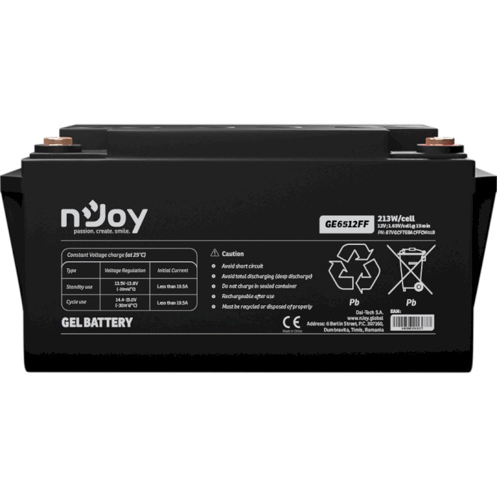 Акумуляторна батарея NJOY GE6512FF (12В, 65Агод) (BTVGCFTEBACFFCW01B)