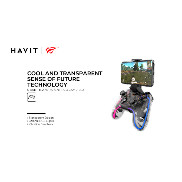 Геймпад HAVIT HV-G180BT RGB Transparent