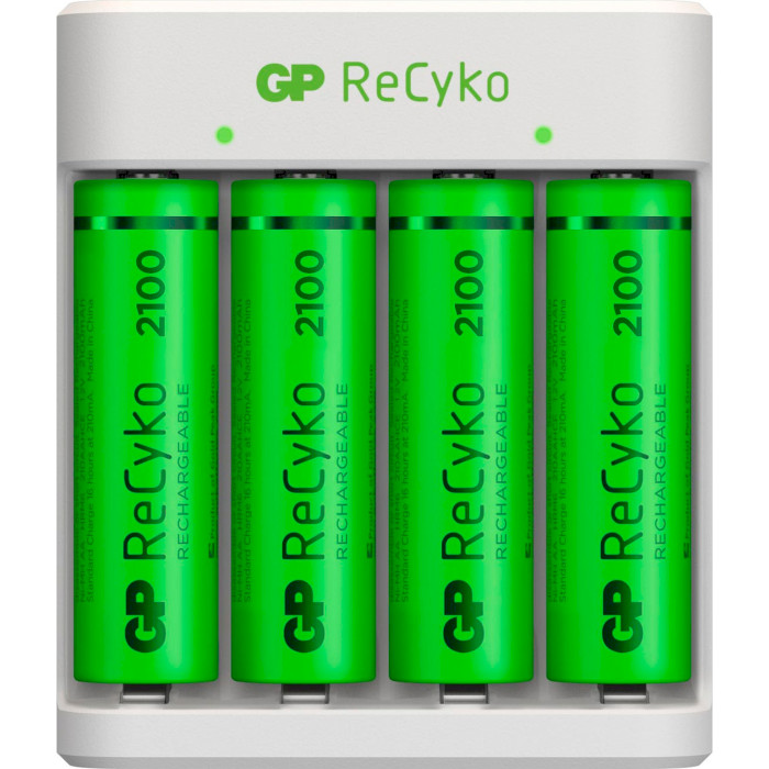 Зарядний пристрій GP ReCyko E411 + 4xAA 2100 mAh (GPE411 210AAHCN-2B4)