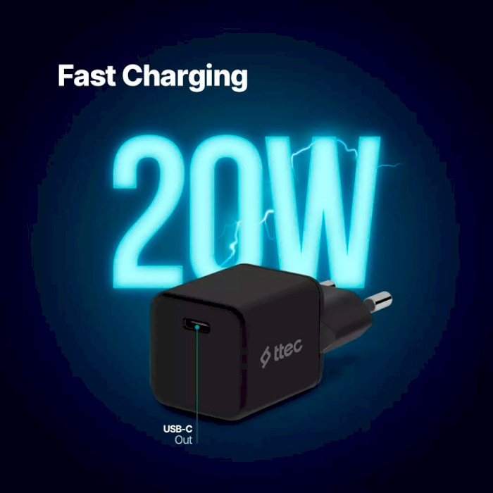 Зарядний пристрій TTEC SmartCharger 20W PD Black (2SCP01S)