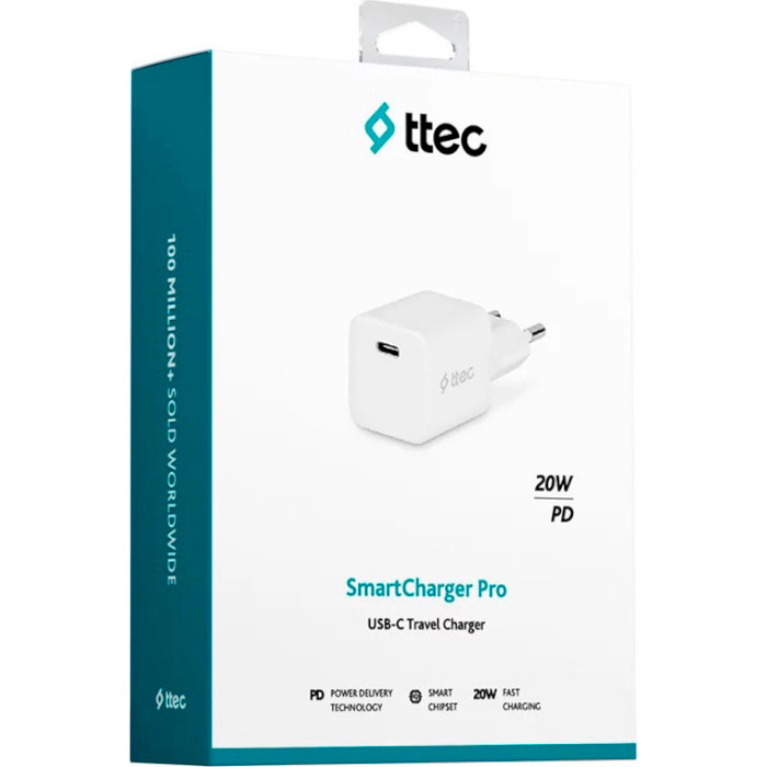 Зарядний пристрій TTEC SmartCharger 20W PD White (2SCP01B)