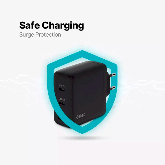 Зарядний пристрій TTEC SmartCharger Trio GAN 120W Black (2SCG04S)