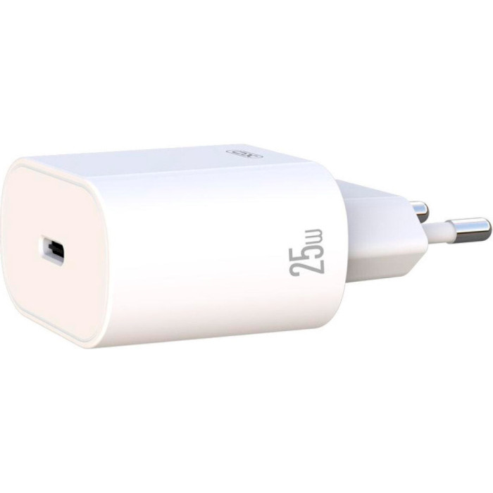 Зарядное устройство XO L91 1xUSB-C, PD25W White w/Type-C to Lightning cable (L91I-WH)