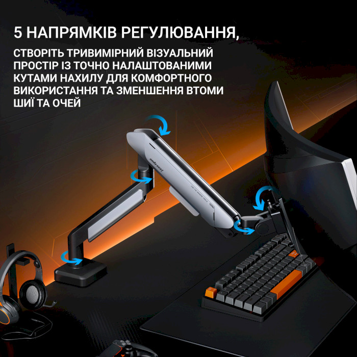 Настільне кріплення для монітора OFFICEPRO Anda Seat Stealth Pro II 17"-42" Blue