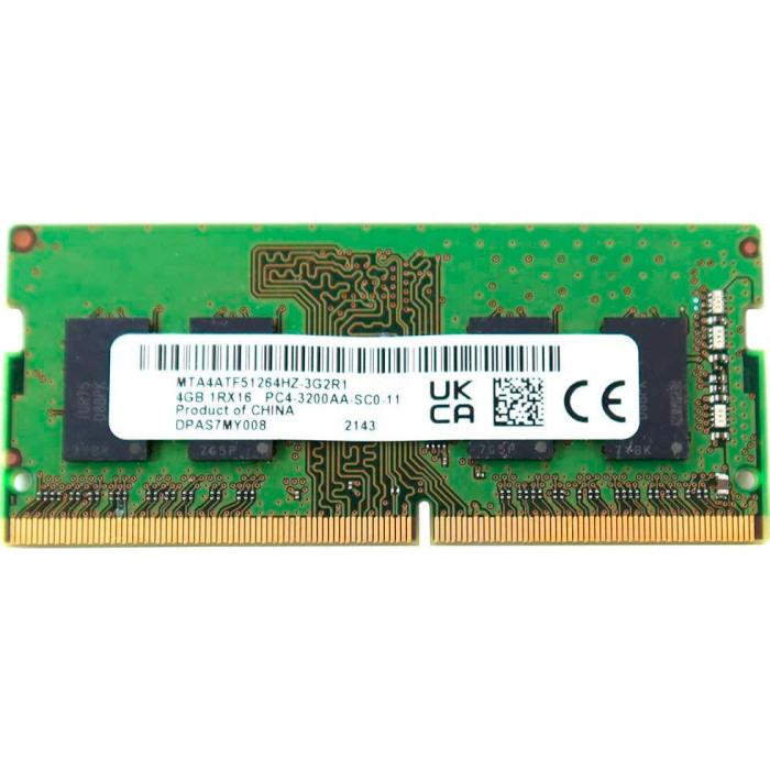 Модуль пам'яті MICRON SO-DIMM DDR4 3200MHz 4GB (MTA4ATF51264HZ-3G2R1)