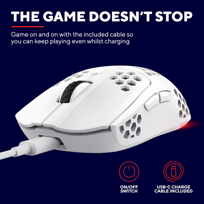 Миша ігрова TRUST Gaming GXT 929 Helox White (25390)