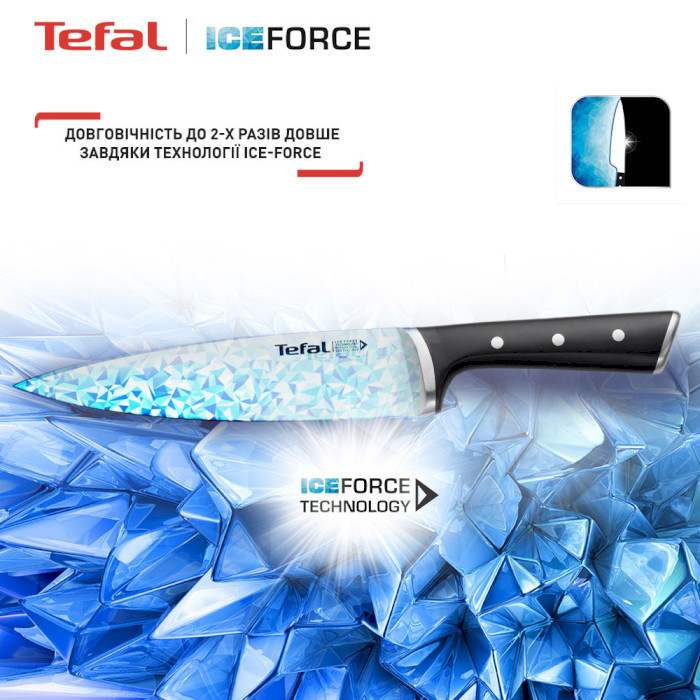 Набор кухонных ножей на подставке TEFAL Ice Force 5пр (K232S574)