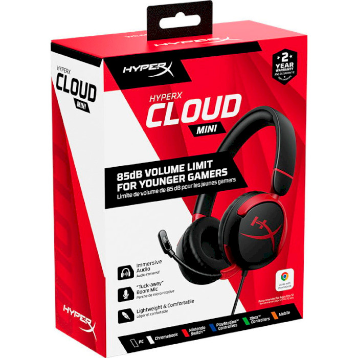 Навушники геймерскі HYPERX Cloud Mini Wired Black/Red (7G8F4AA)