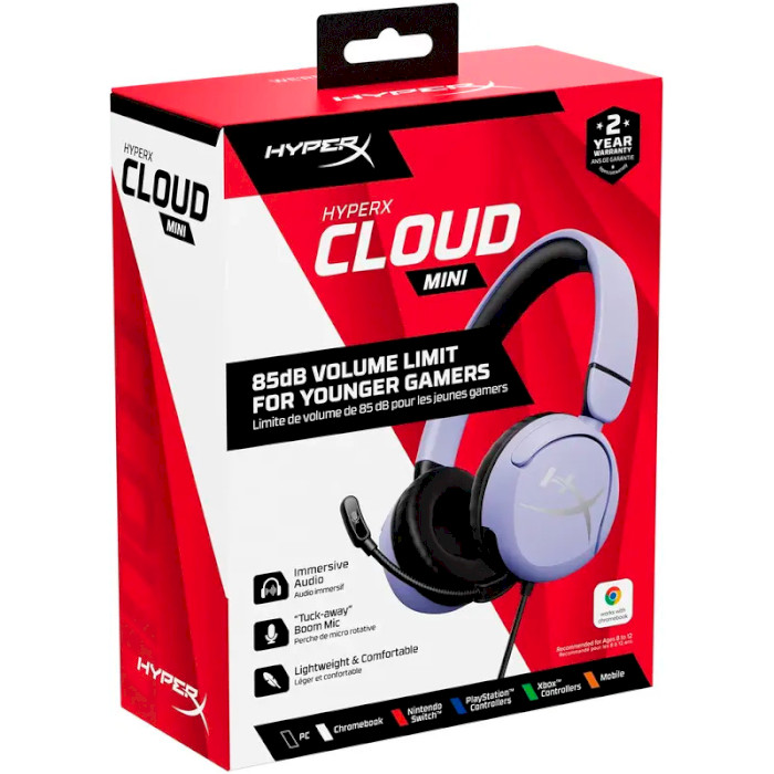 Наушники геймерские HYPERX Cloud Mini Wired Lavender (7G8F5AA)