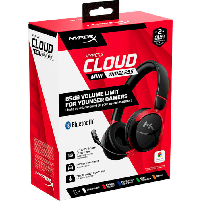 Наушники геймерские HYPERX Cloud Mini Wireless Black/Red (7G8F1AA)