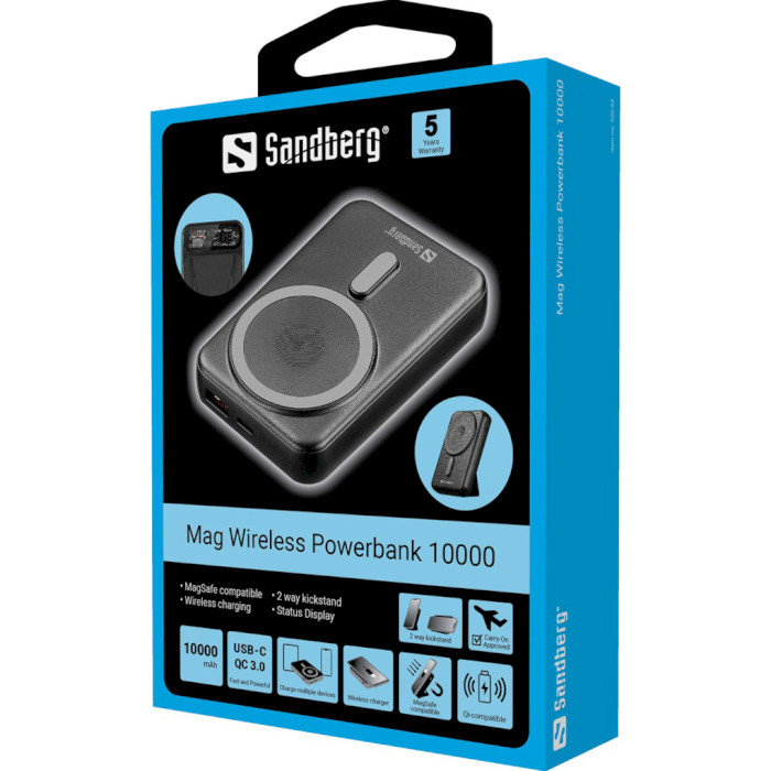 Повербанк MagSafe SANDBERG Mag Wireless Powerbank 10000mAh (420-94)