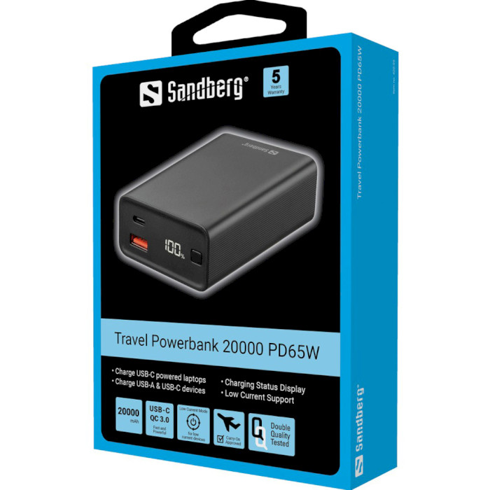 Повербанк SANDBERG Travel Powerbank PD65W 20000mAh (420-95)