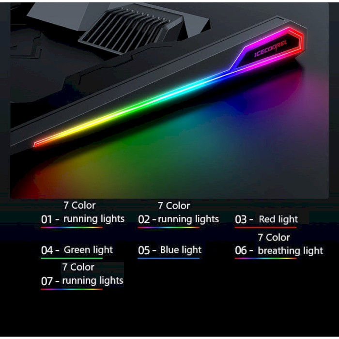 Підставка для ноутбука ICECOOREL A3 RGB Black