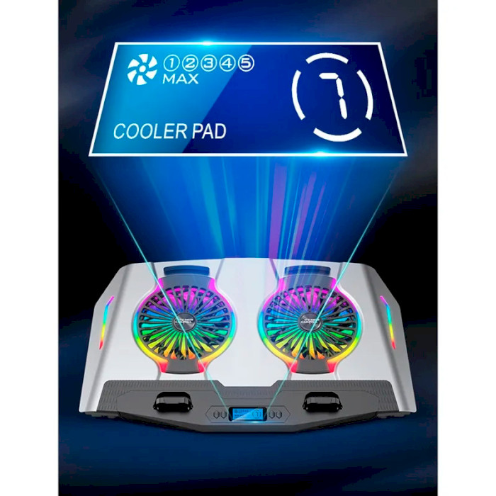 Підставка для ноутбука ICECOOREL N9 RGB Silver