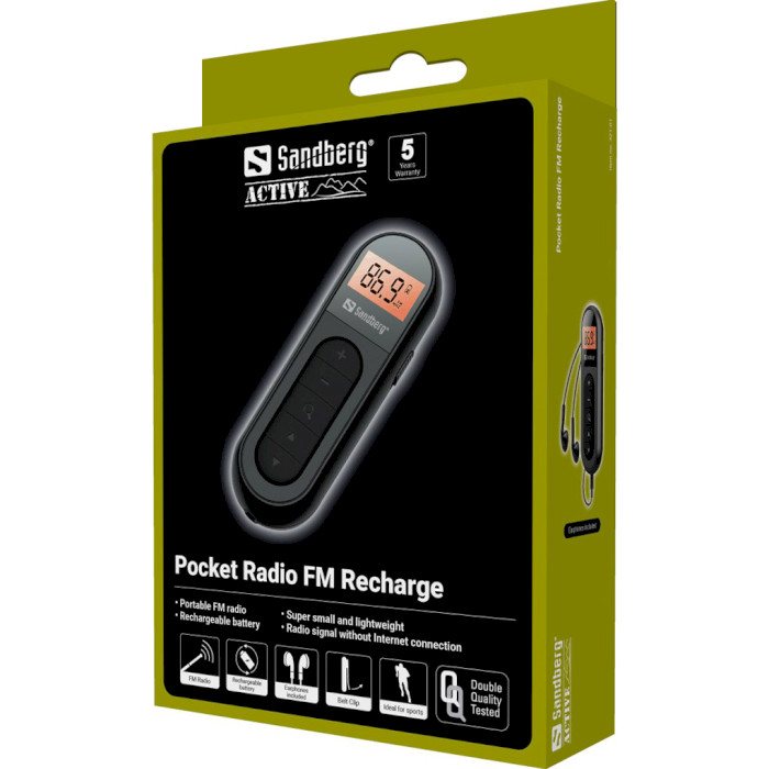 Портативний радіоприймач SANDBERG Pocket Radio FM Recharge