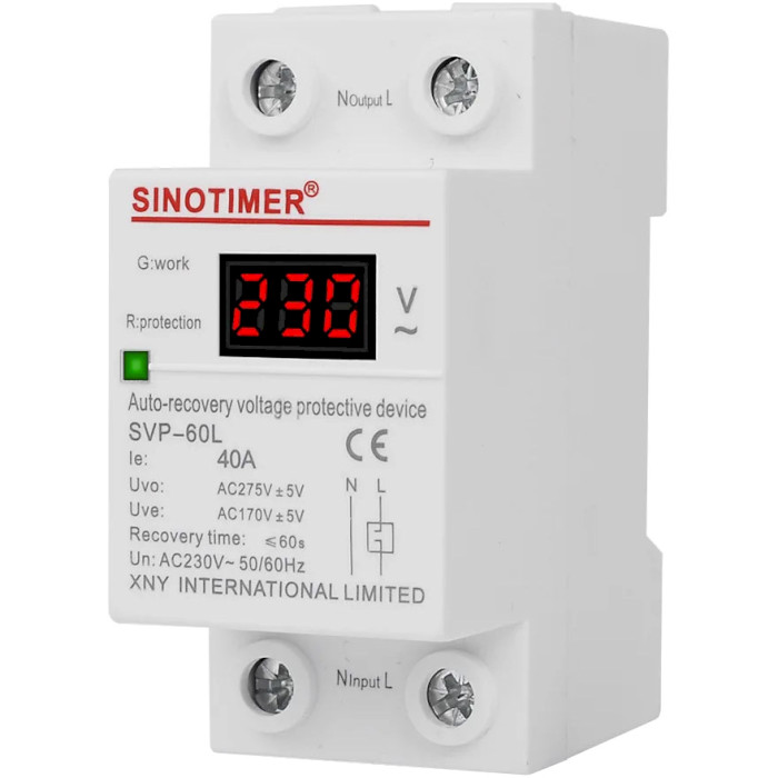 Реле напряжения SINOTIMER SVP-60L-40A