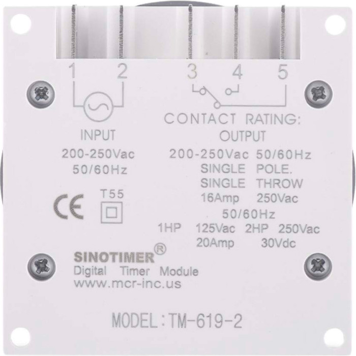 Таймер недельный электронный SINOTIMER TM619-2