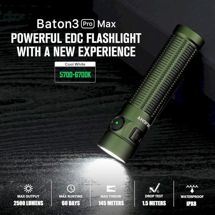 Фонарь OLIGHT Baton 3 Pro Max OD Green