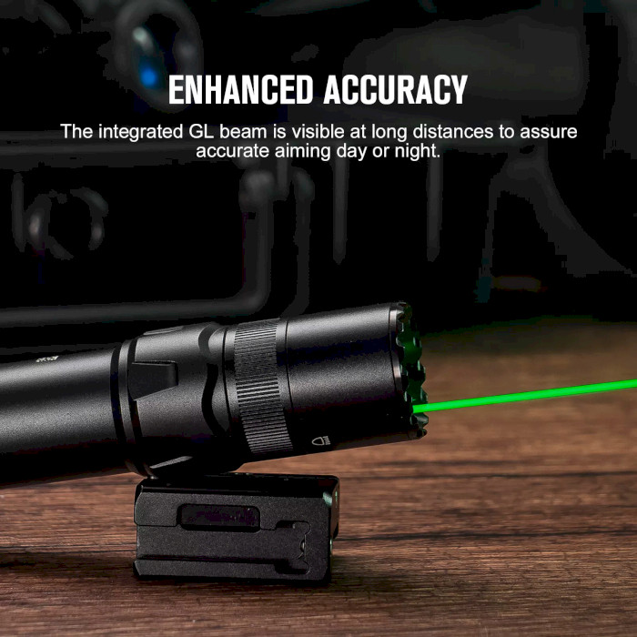 Ліхтар тактичний підствольний OLIGHT Odin GL P Green Beam Picatinny Black