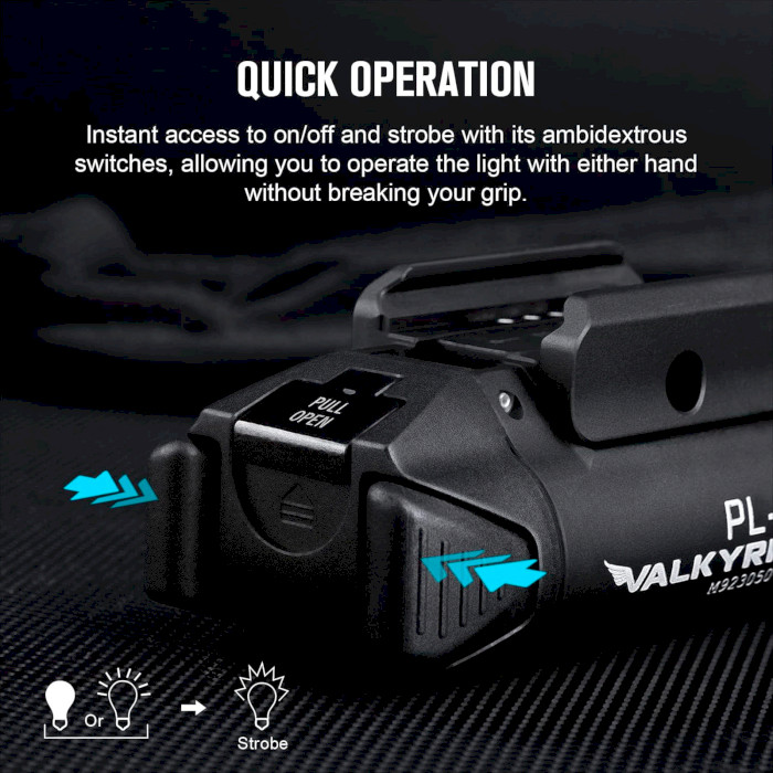 Ліхтар тактичний підствольний OLIGHT PL-3S Valkyrie Black