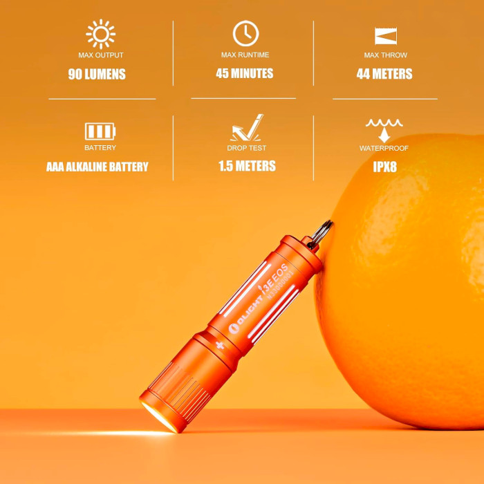 Фонарь-брелок OLIGHT I3E EOS Vibrant Orange