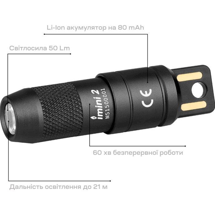 Ліхтар-брелок OLIGHT Imini 2 Black