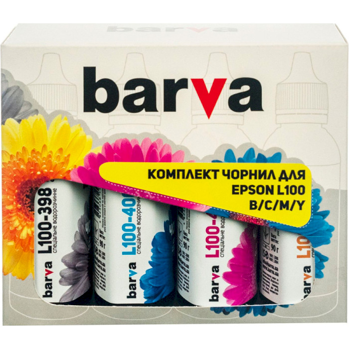 Чернила BARVA для Epson L100/L210/L300/L350/L355 CMYBk (I-BAR-E-L100-090-MP)