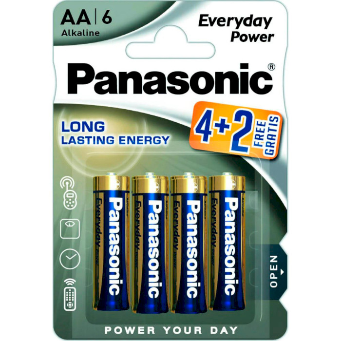 Батарейка PANASONIC Everyday Power AA 6шт/уп (LR6REE/6B2F)