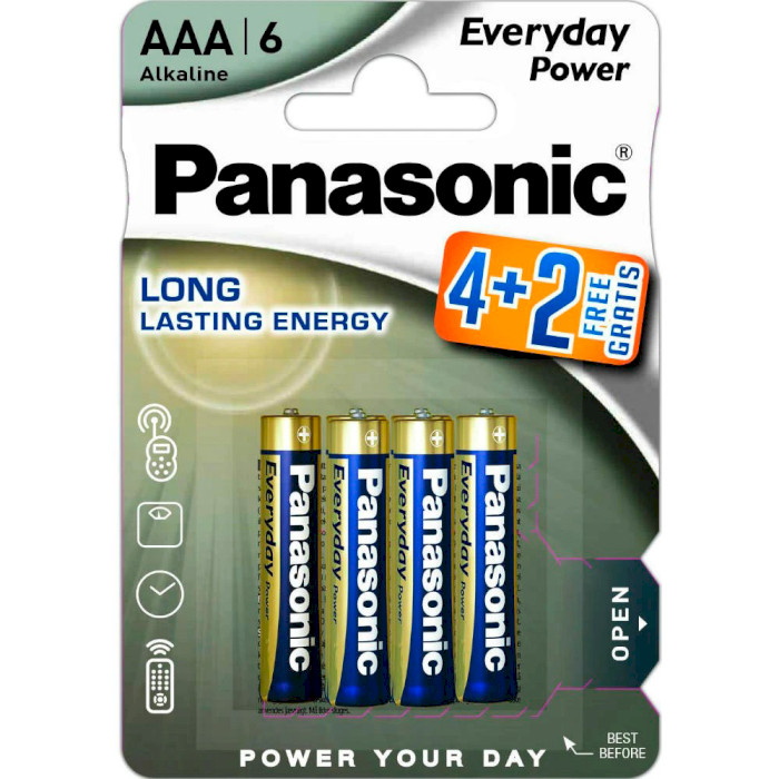 Батарейка PANASONIC Everyday Power AAA 6шт/уп (LR03REE/6B2F)