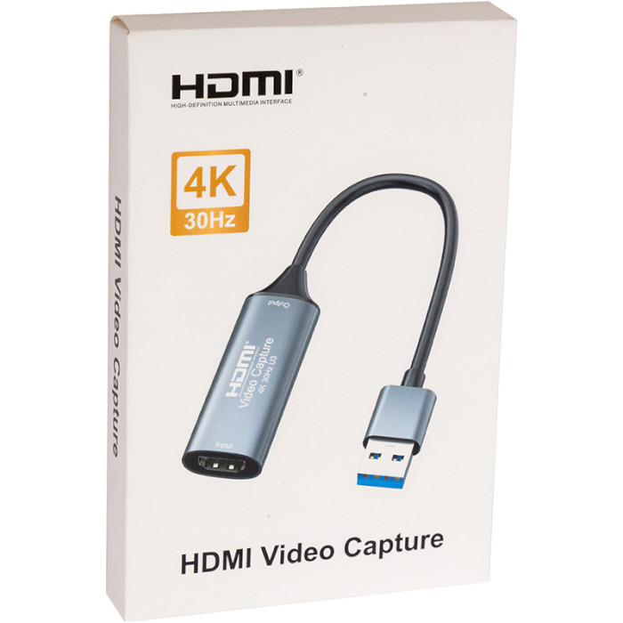 Пристрій відеозахвату POWERPLANT HDVC2-C HDMI USB 3.0 4K/30Hz (CA914692)