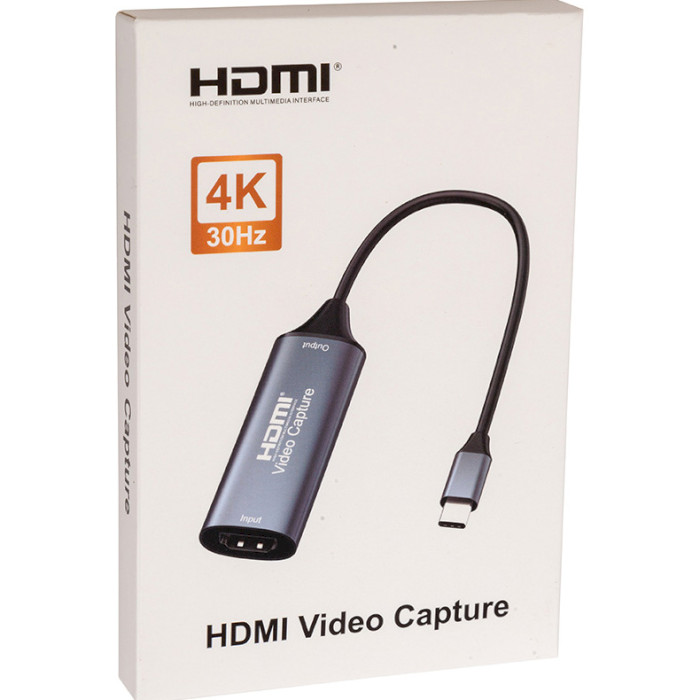 Пристрій відеозахвату POWERPLANT HDVC2-C HDMI USB-C 2.0 4K/30Hz (CA914708)