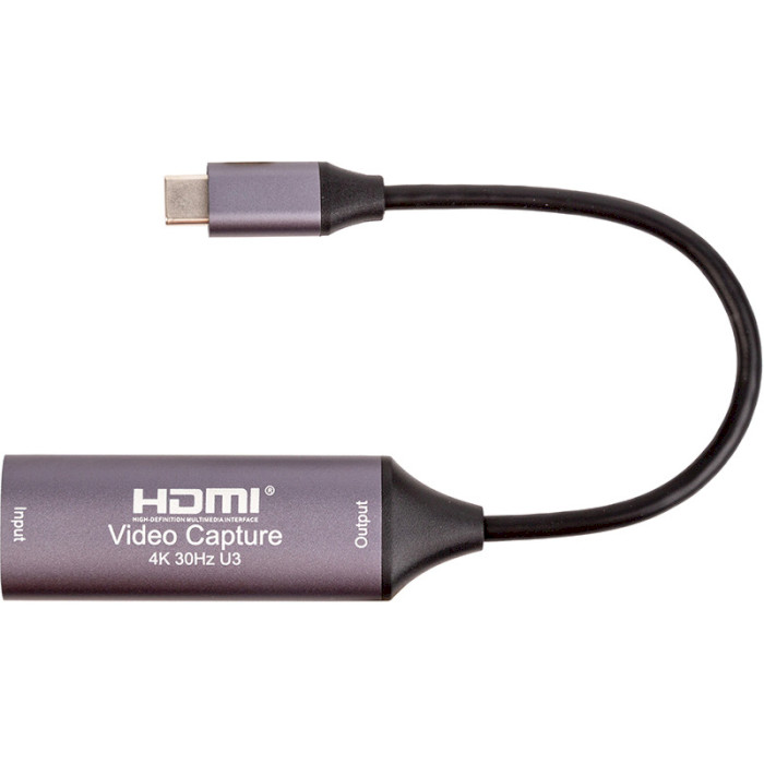 Пристрій відеозахвату POWERPLANT HDVC2-C HDMI USB-C 3.0 4K/30Hz (CA914715)