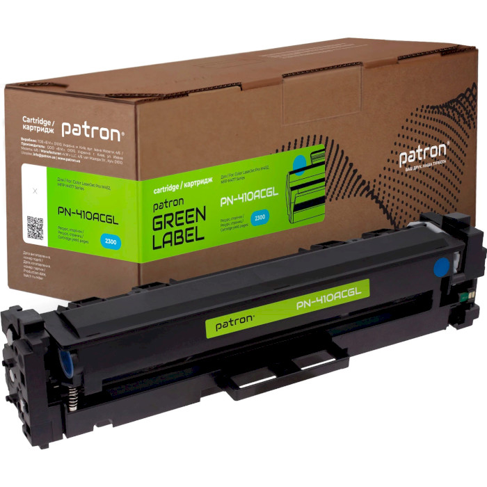 Тонер-картридж PATRON Green Label совместимый с HP 410A Cyan (PN-410ACGL)