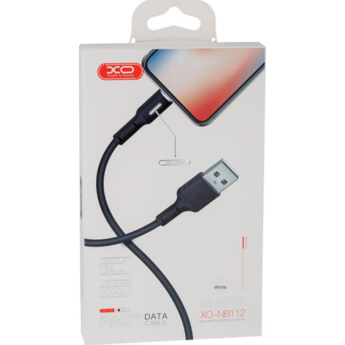 Кабель XO NB112 USB-A to Lightning 1м Black