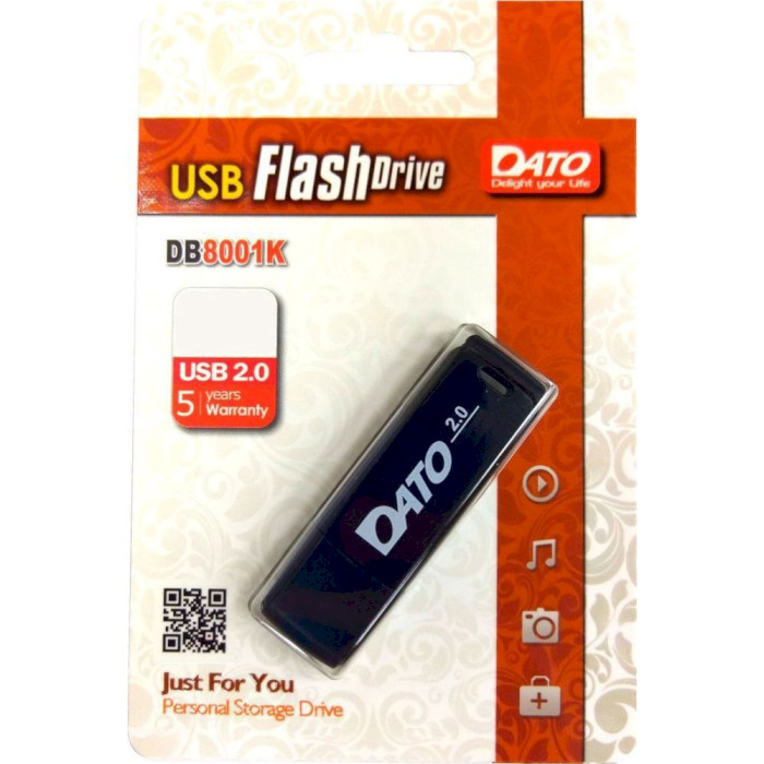 Флешка DATO DB8001 USB2.0 8GB Black (DB8001K-08G)