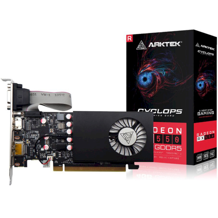 Відеокарта ARKTEK Radeon RX 550 4GB GDDR5 128-bit LP (AKR550D5S4GL1)