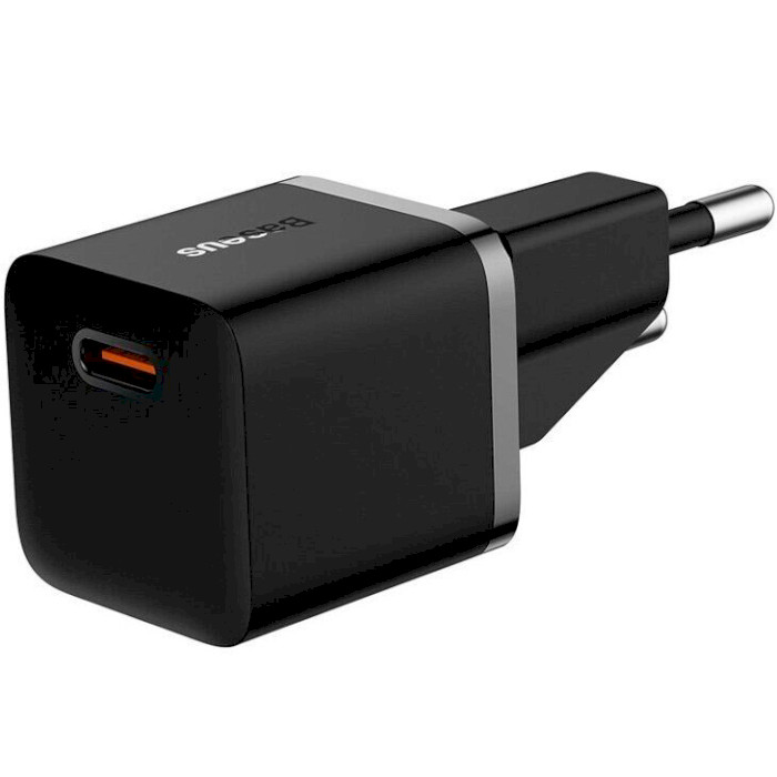 Зарядний пристрій BASEUS GaN5 Fast Charger Mini 1C 20W Black w/Type-C to Type-C cable (P10110900113-00)