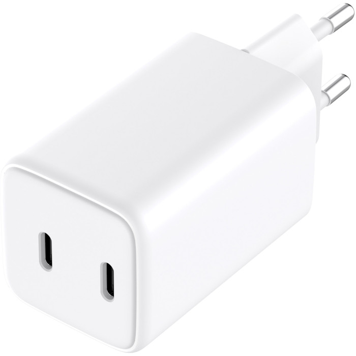 Зарядний пристрій SANDBERG Dual USB-C PD65W White (441-56)